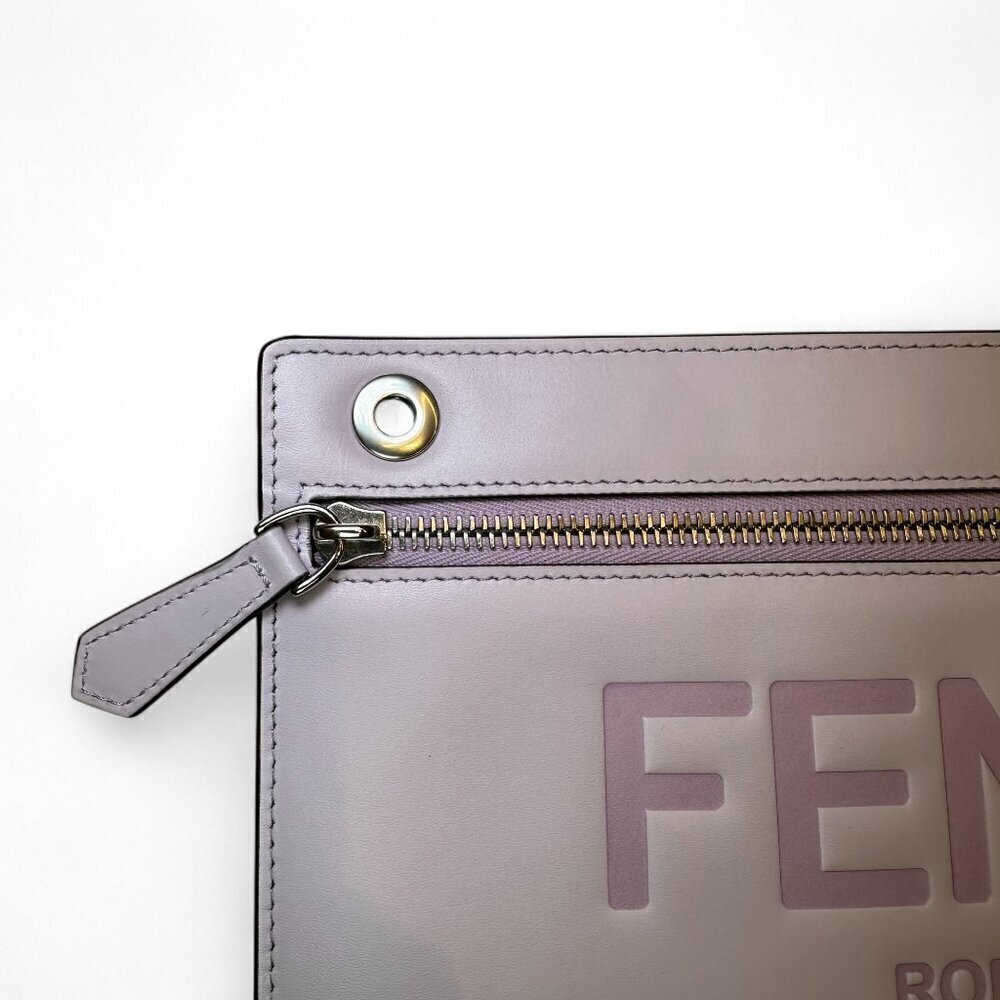 FENDI Peekaboo Pocket Leather Pouch Lilac NWOT - Picture 5 of 16
